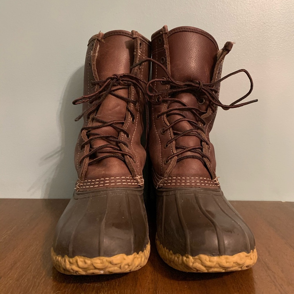 LL Bean Brown Leather Duck Boots